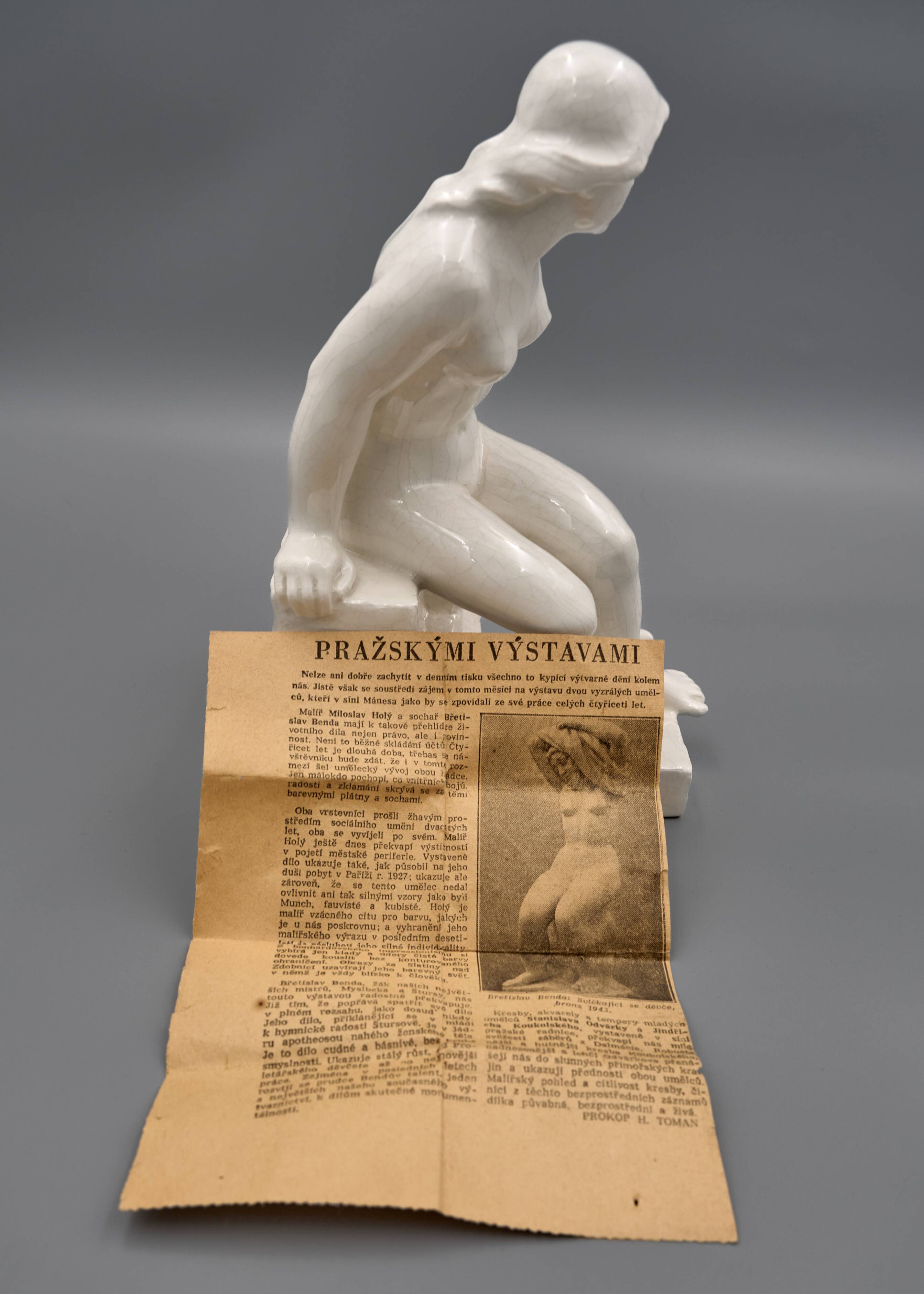 Ceramic Woman Sculpture by Břetislav Benda