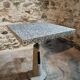 Table de bistrot de jardin industrielle avec plateau en terrazzo, France, milieu du XXe siècle