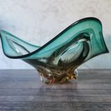 Coupe en verre ambré et vert