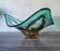 Large amber and green glass cup