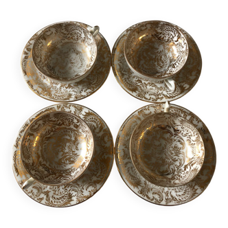 Set of 4 chocolate cups porcelain from Limoges