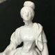 Vase Subject White Porcelain Young Woman at the Chicken