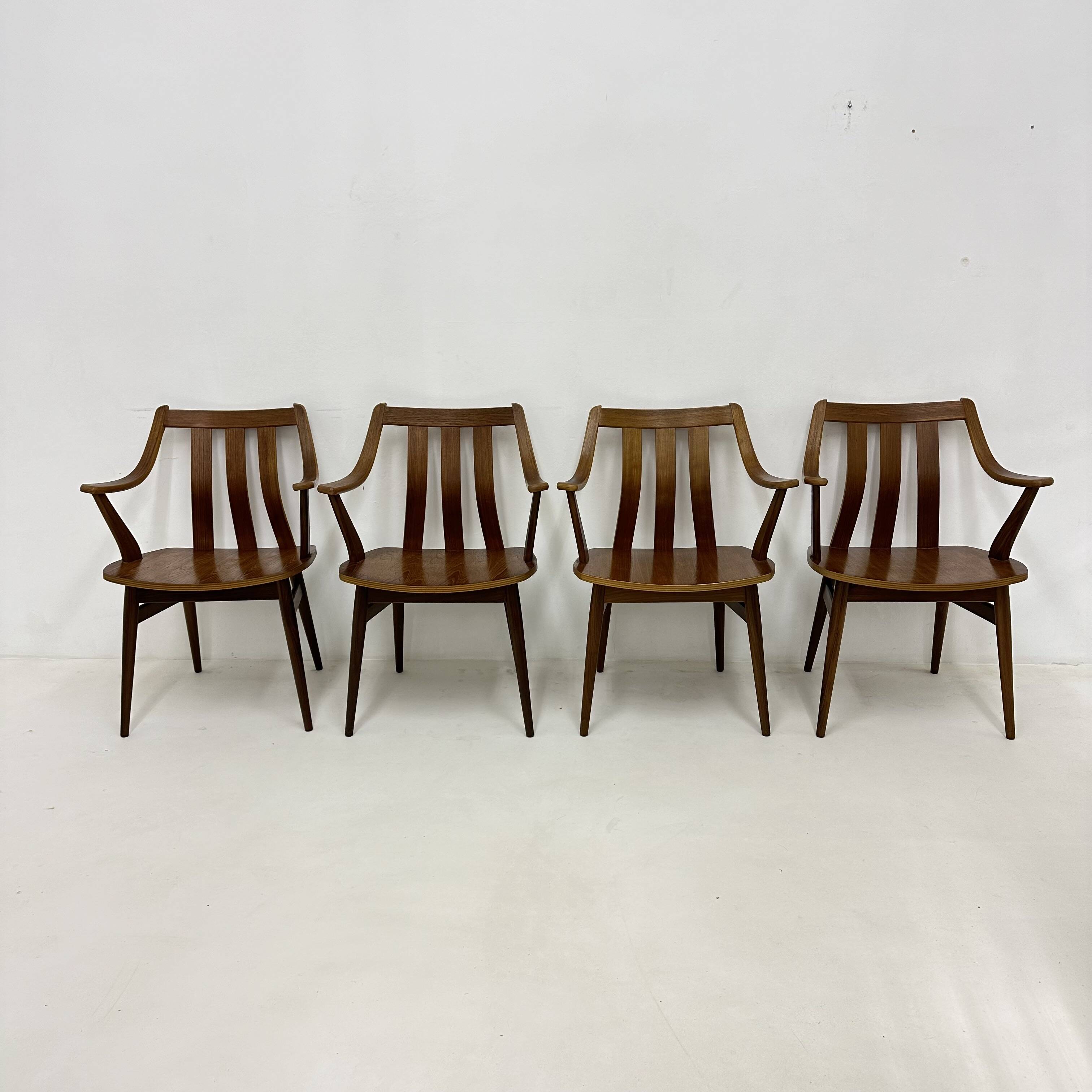 Set of 4 Plywood dining chairs , 1960s