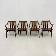 Lot de 4 chaises de salle à manger en contreplaqué, années 1960