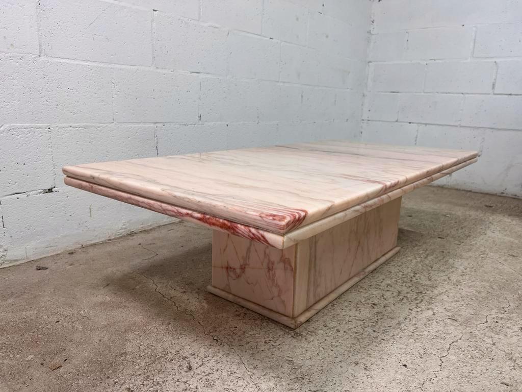 Vintage pink marble coffee table / coffee table