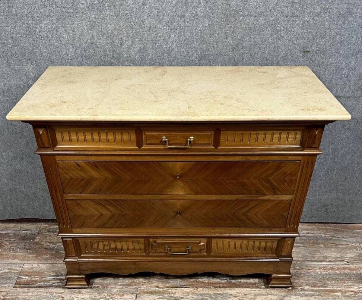 Napoleon III period chest of drawers in walnut circa 1850