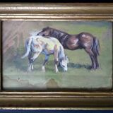 Painting, study of horses. Victor L'Homme