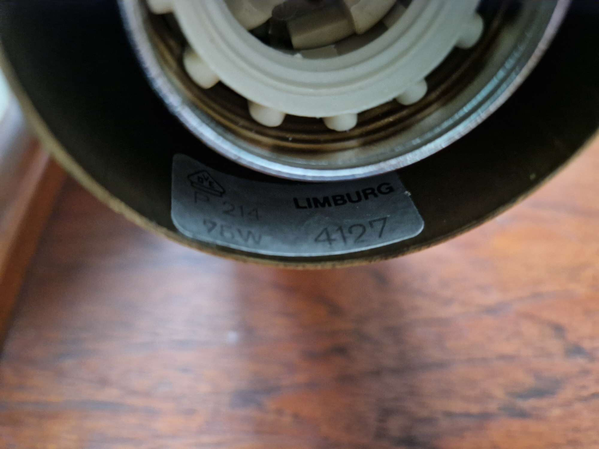 Pair of honeycomb smoked glass pendants, Glasshütte Limburg, 1970