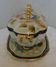 Vegetable soup tureen with old barbotine porcelain dish H.Becquet quarqueron
