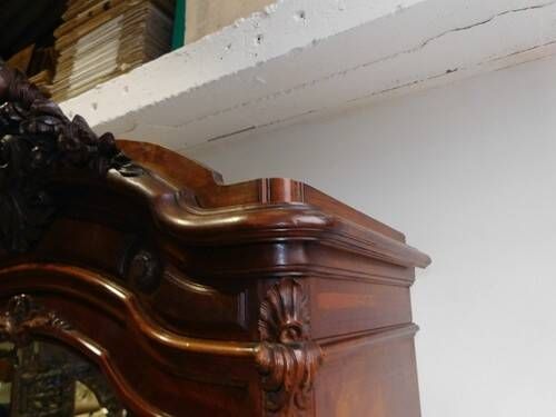 19th Century Rococo Bonnetière Wardrobe in Rosewood