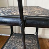 Black service in wood and rattan 70s