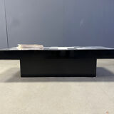 Vintage lacquer and aluminum coffee table, 1970s