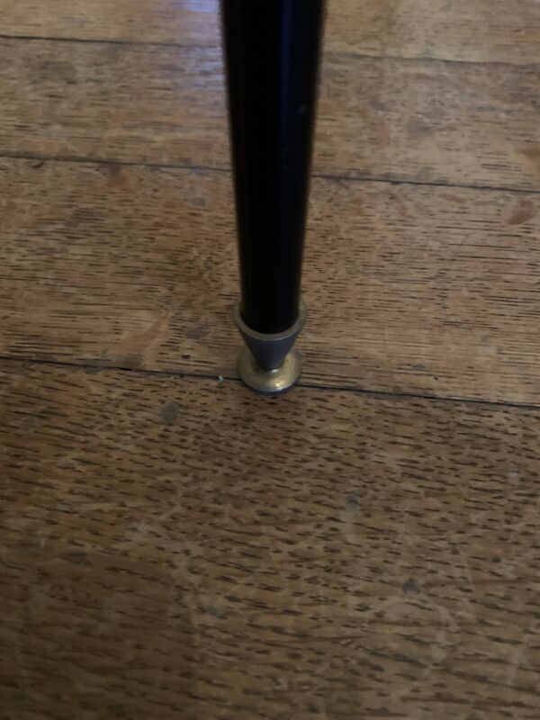 Table basse en verre et métal Vintage ovale