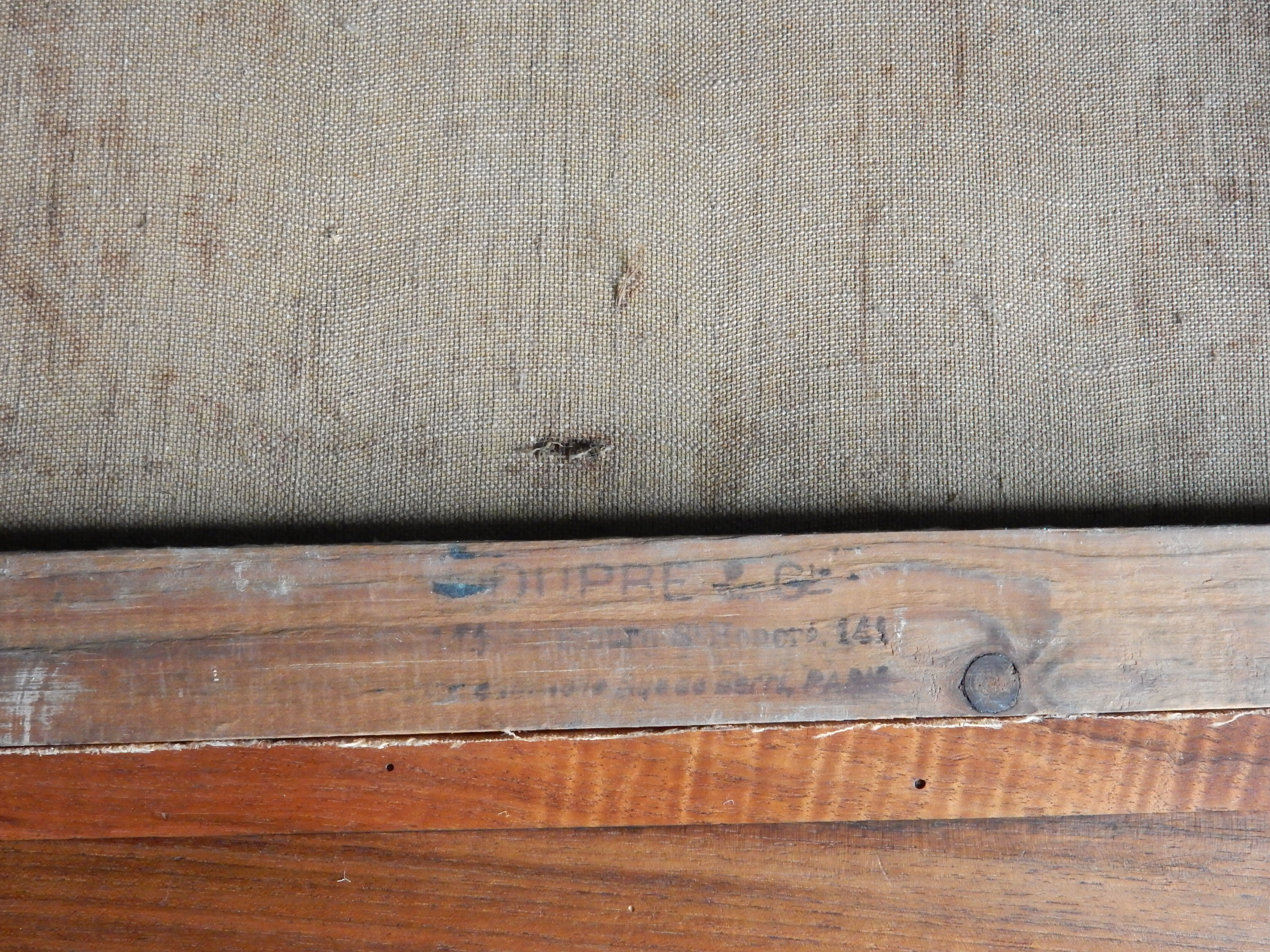 Tableau peinture ancienne homme bord de mer