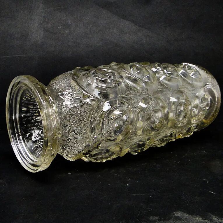Vase Roses, verre de miel pressé, Huta Laura, Pologne, années 1970
