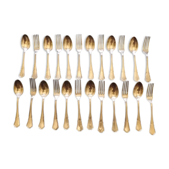 24 cutlery forks and spoons ercuis 20th