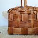 Old wood basket and natural fibers