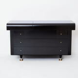 Commode laquée noire laiton signée Pierre Cardin 1980