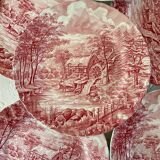 6 English Dinner Plates Alfred Meakin The Mill Staffordshire Diam 25 Cm