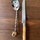 Vintage bamboo handle cutlery