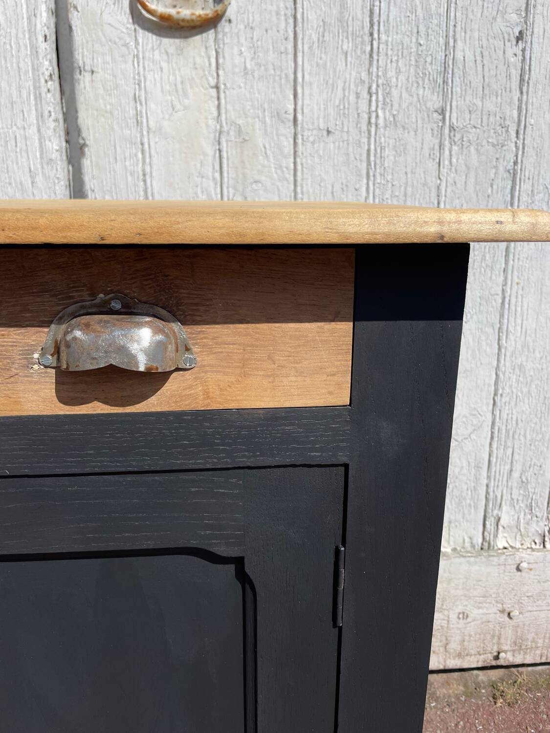 Parisian sideboard in black raw wood