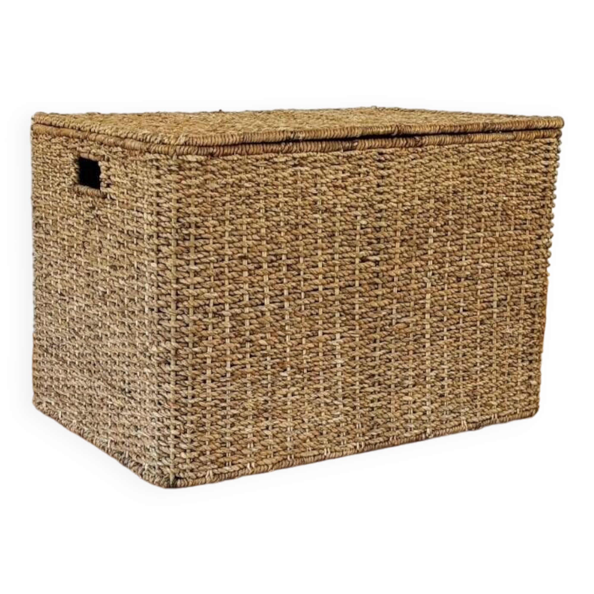 Vintage woven wicker trunk