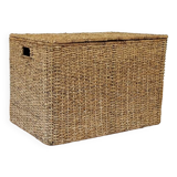 Vintage woven wicker trunk