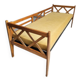 Modernist sofa daybed, wood, vintage, 1950s