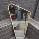 Vintage mirror 60s gold metal Scandinavian style 36x78cm