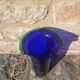 Blue blown glass vase.