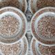 6 Vintage Floral Dessert Plates – Codec – Rustic Brown Decor