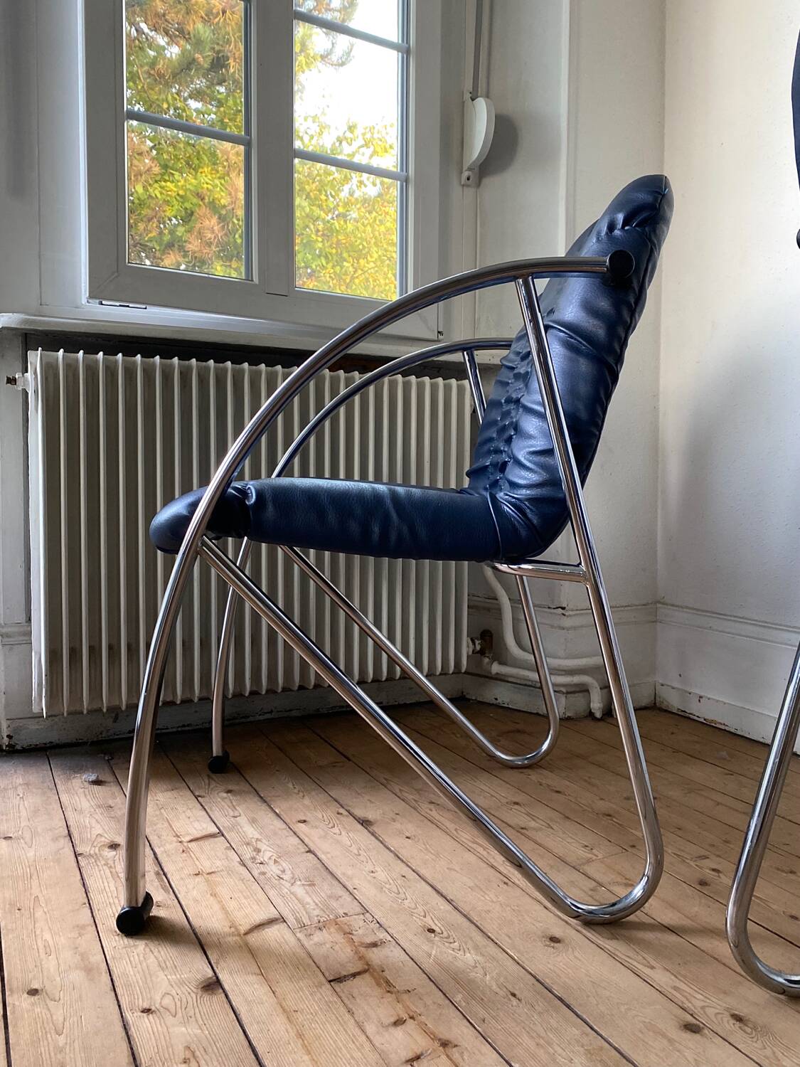 Souvignet chairs tubular chrome vintage modernist