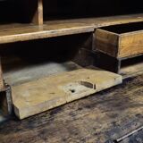 Antique curved secretary desk, Louis XV style, made of solid wood and marquetry.