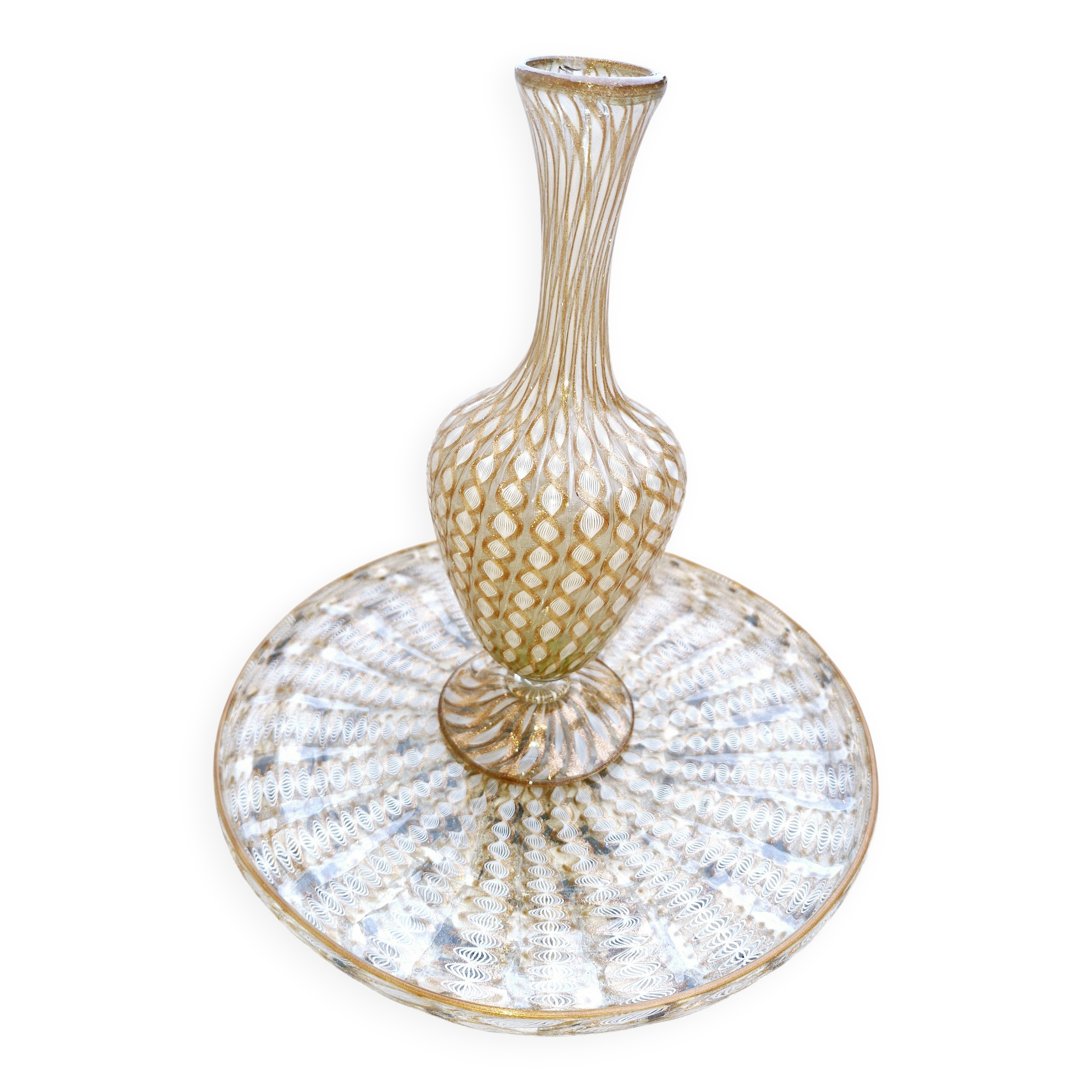 Murano vase 1960 gilded