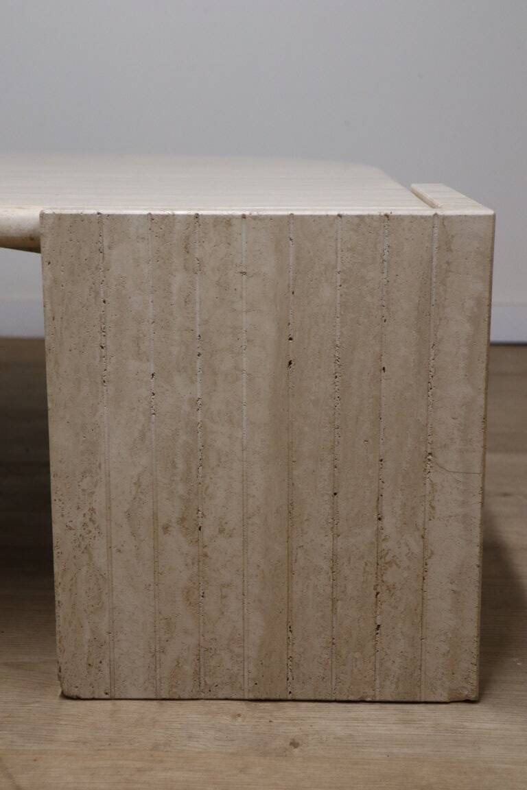 Travertine coffee table, 1980