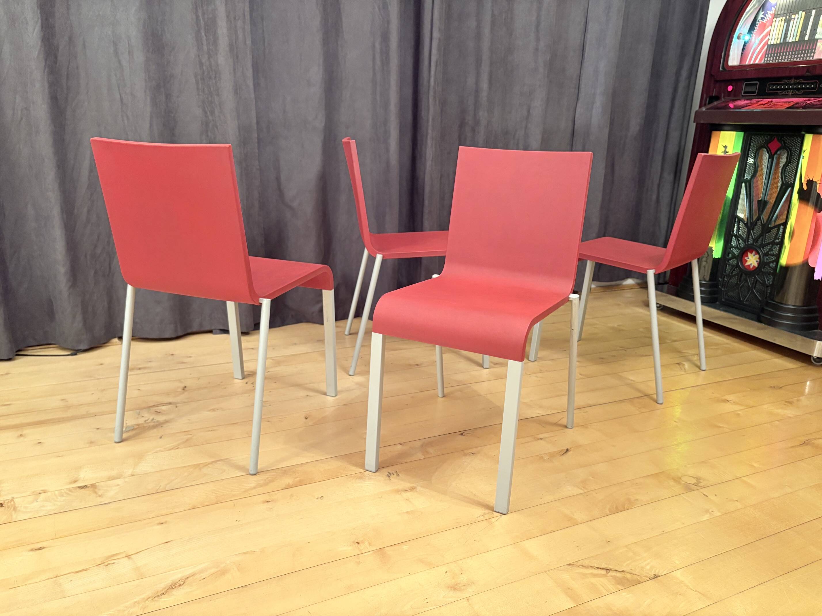Set of four stackable .03 chairs designed by Maarten van Severen, Vitra, Sw