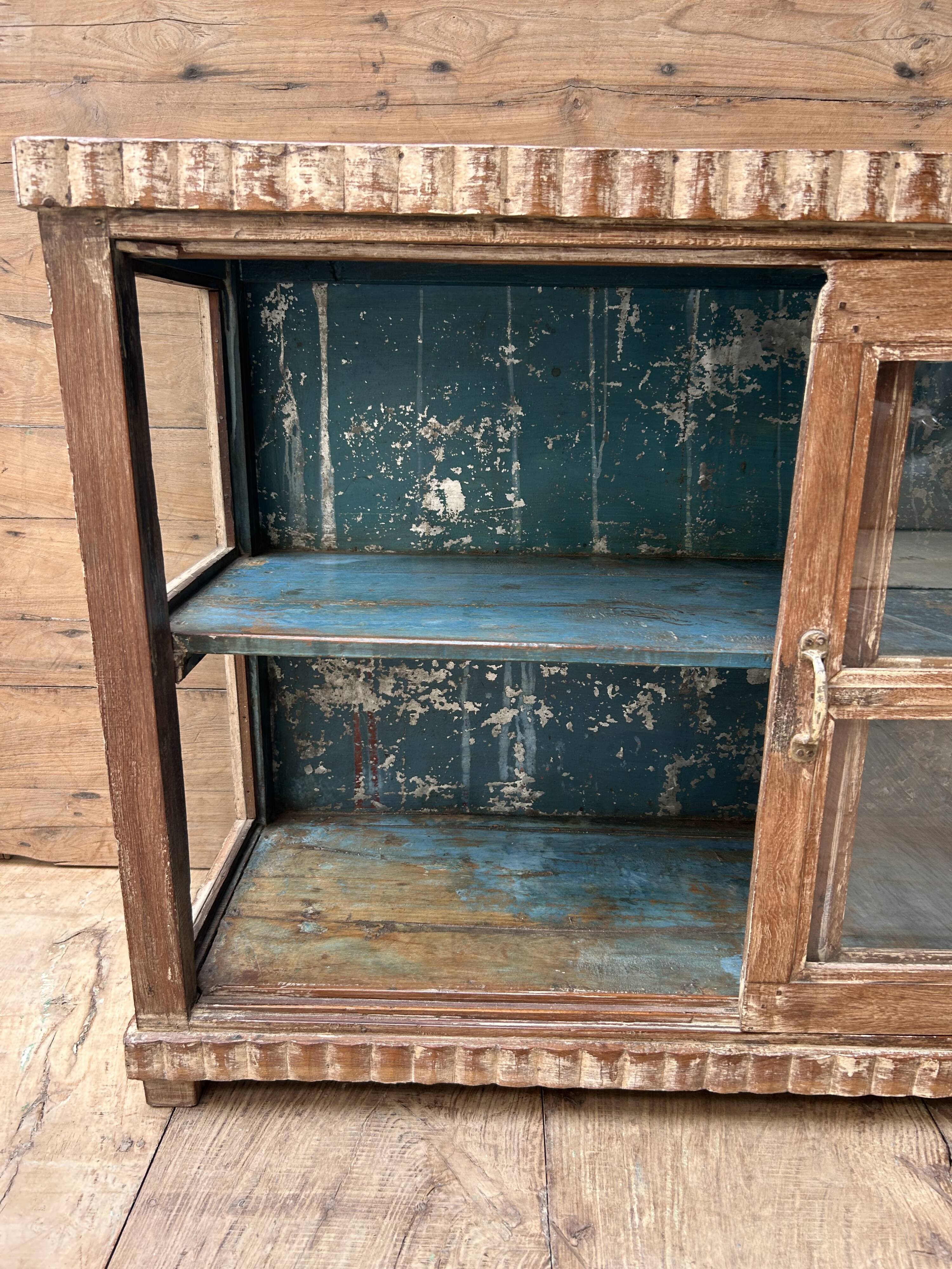 glazed teak buffet with original patina