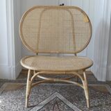 Fauteuil en rotin naturel et cannage de balî