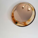 Round table mirror in plexi plexi smoked design 70 17.5x17.5cm