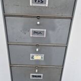 "Ronéo" metal filing cabinet with flaps, 1950s industrial