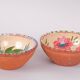 Clay bowls with floral decorations