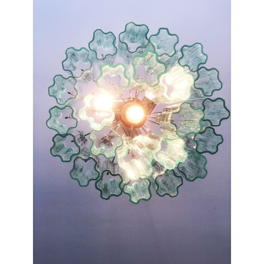 Green wather “tronchi” murano glass chandelier d50