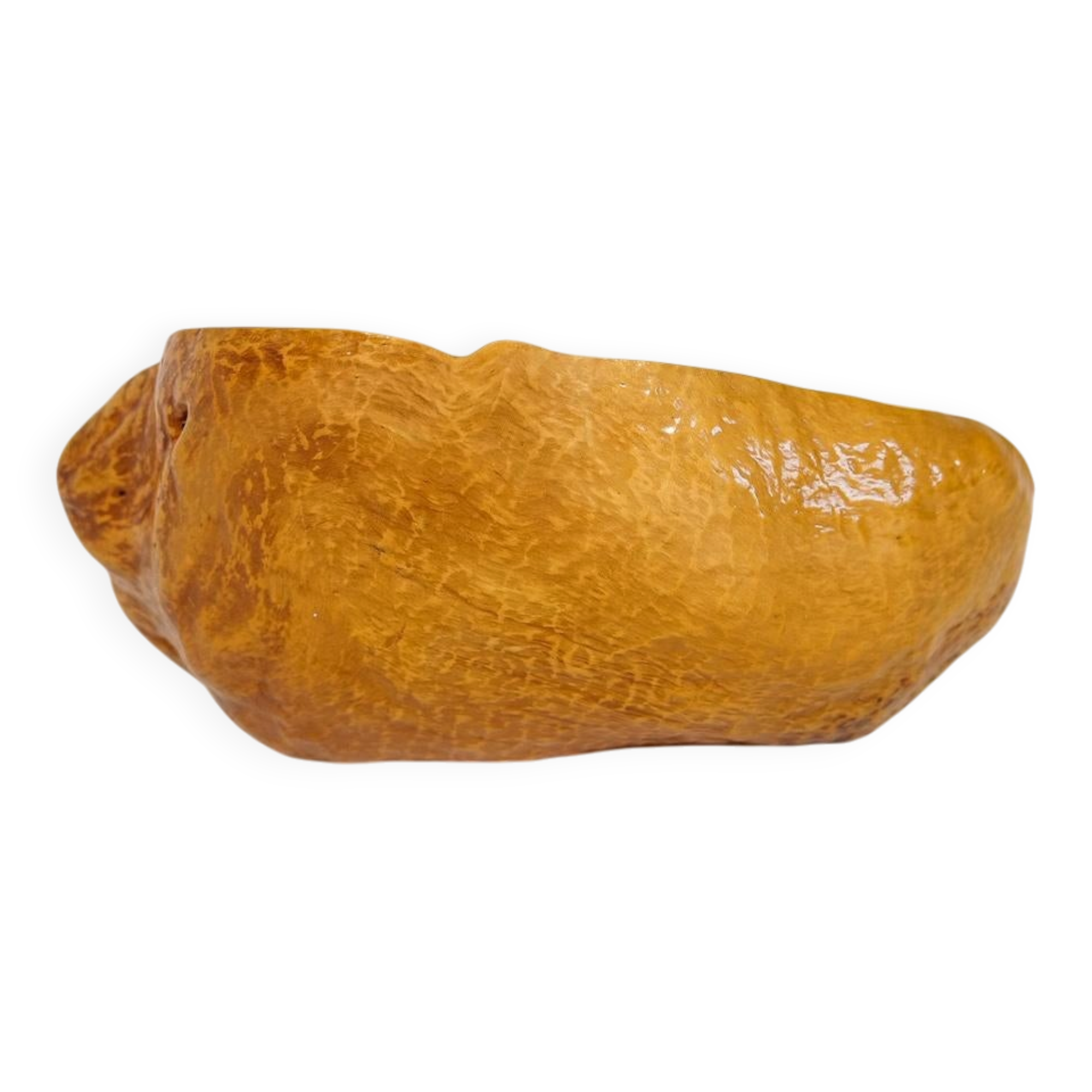 Large Organic Bowl in Curly Birch, Swedish Folk Art, 1962