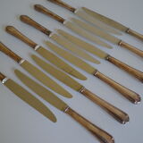 12 metal silver table knives 25 cm