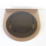 Miroir de courtoisie avec étagère, miroir mural vintage en plastique fumé de style Space Age