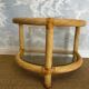 Two-tiered twisted rattan accent table with glass shelves, 1970s