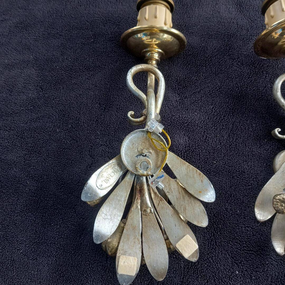 Rare 2 Ciani Italian Hollywood Regency wall sconces, exemplary quality