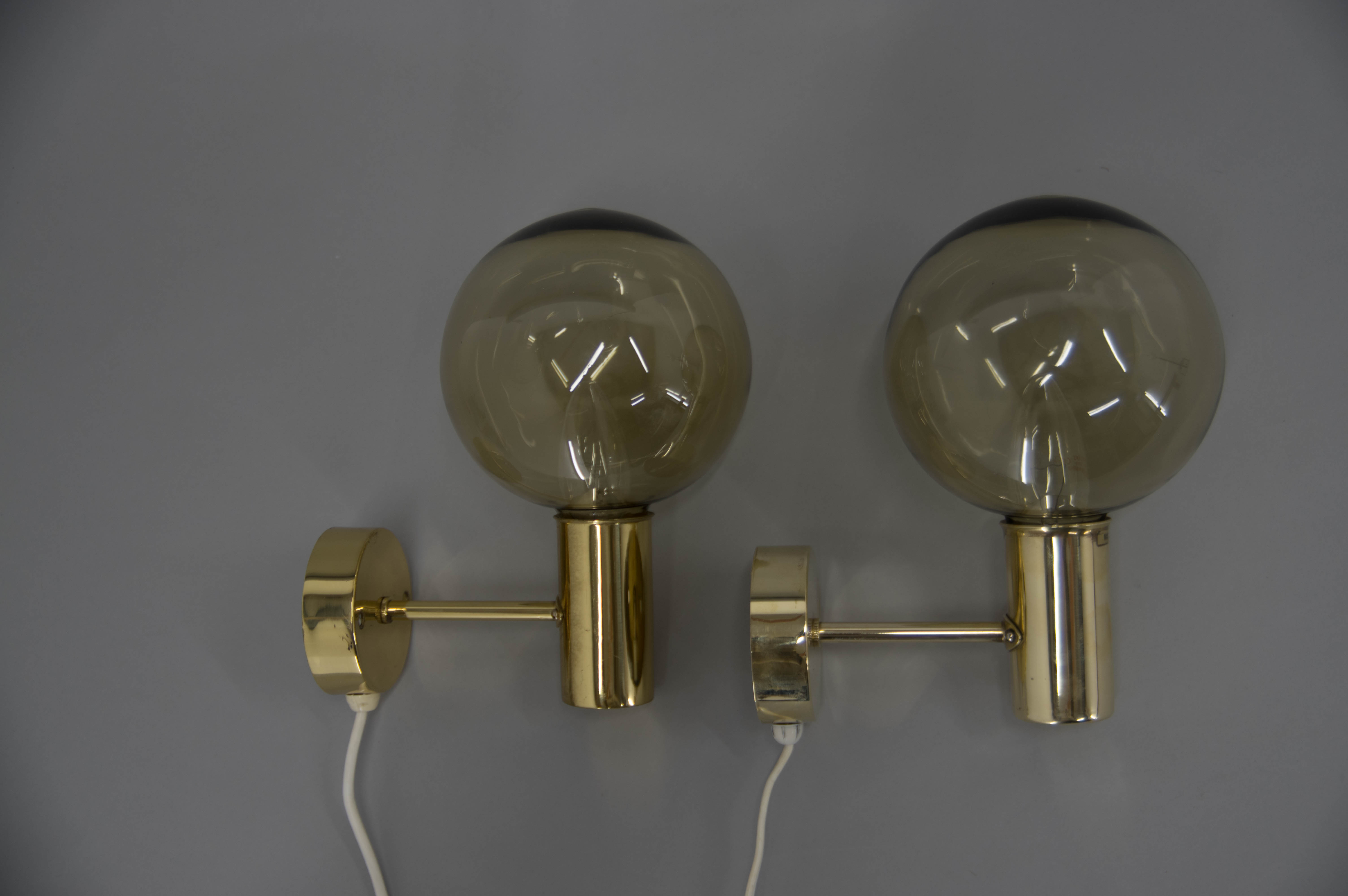 Set of Two Hans-Agne Jakobsson Wall Lamps, 1960s