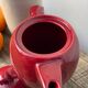 Vintage burgundy red teapot