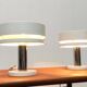 Minimalist table lamps from the German mid-century space age by Kaiser Idell / Kaiser Leuchten, 1960s, set of 2.